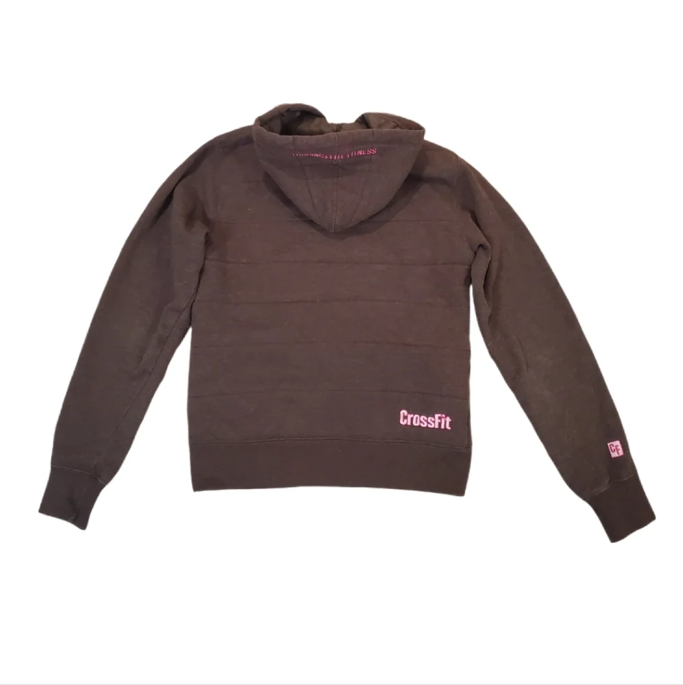 Crossfit Women's‎ Original Vintage Brown Quilted Zip Up Hoodie Jacket Size Small